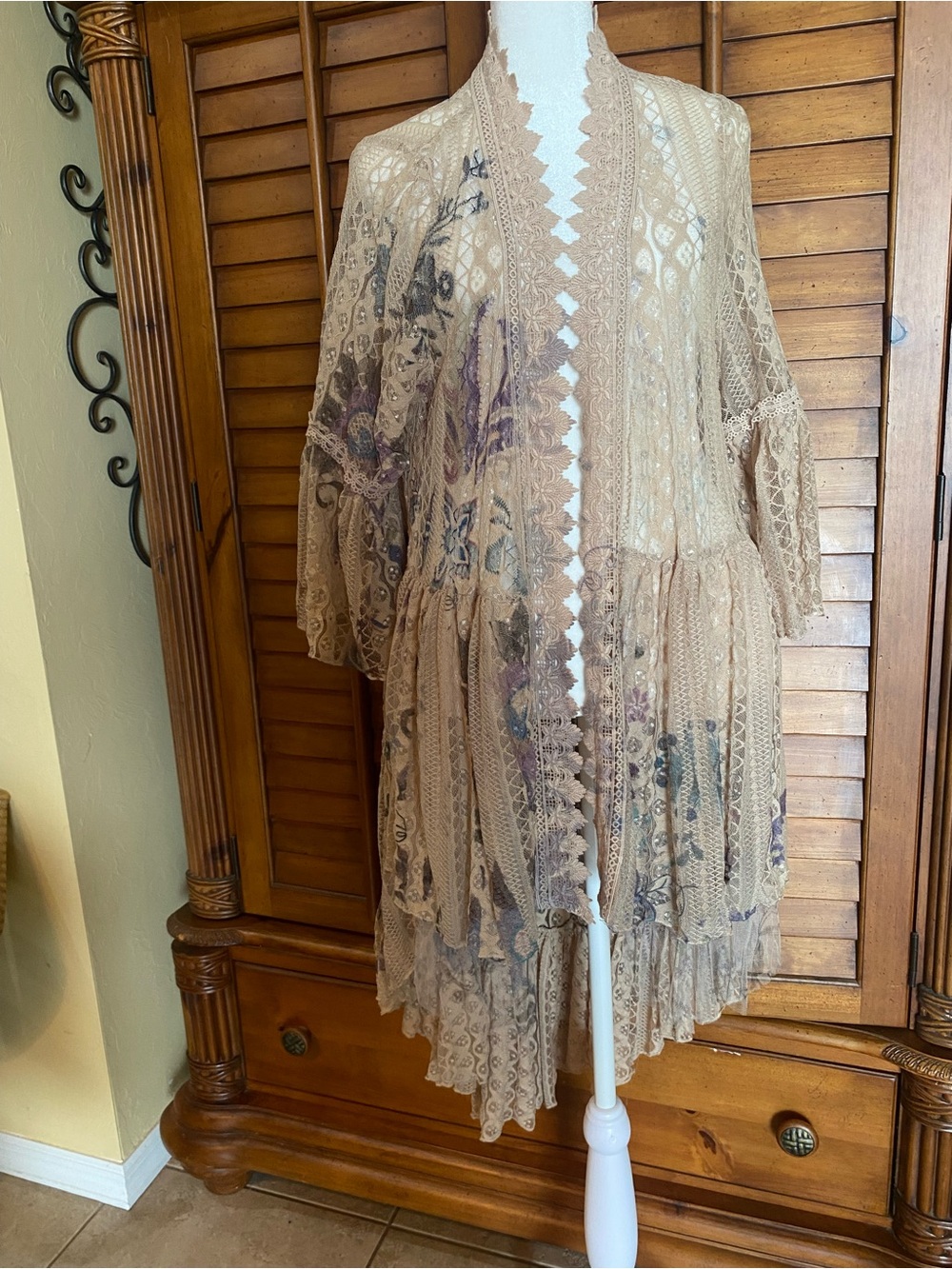 Origami Vintage Lace Cardigan M